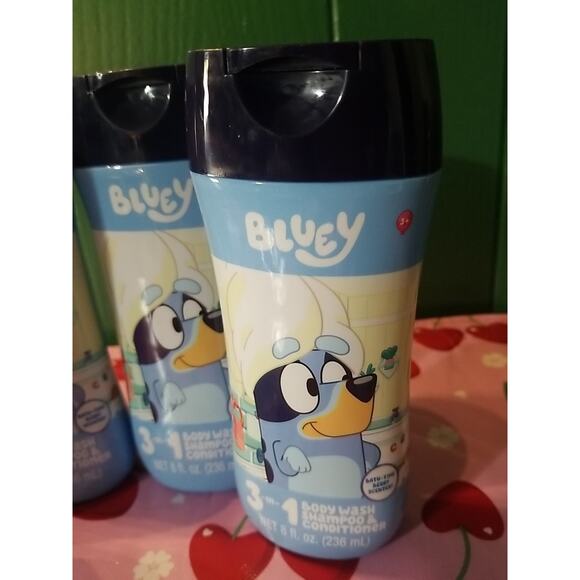 4 Bottles BLUEY 3-in-1 Body Wash Shampoo & Conditioner.Berry Scent 8oz Each. - Picture 2 of 5